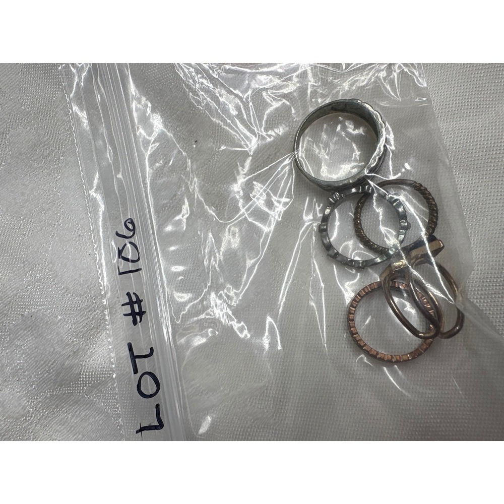 Boho Stackable Midi Rings Set Silver Tone Geometr… - image 8